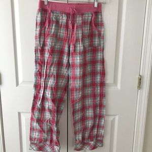 Pink plaid PJ pants